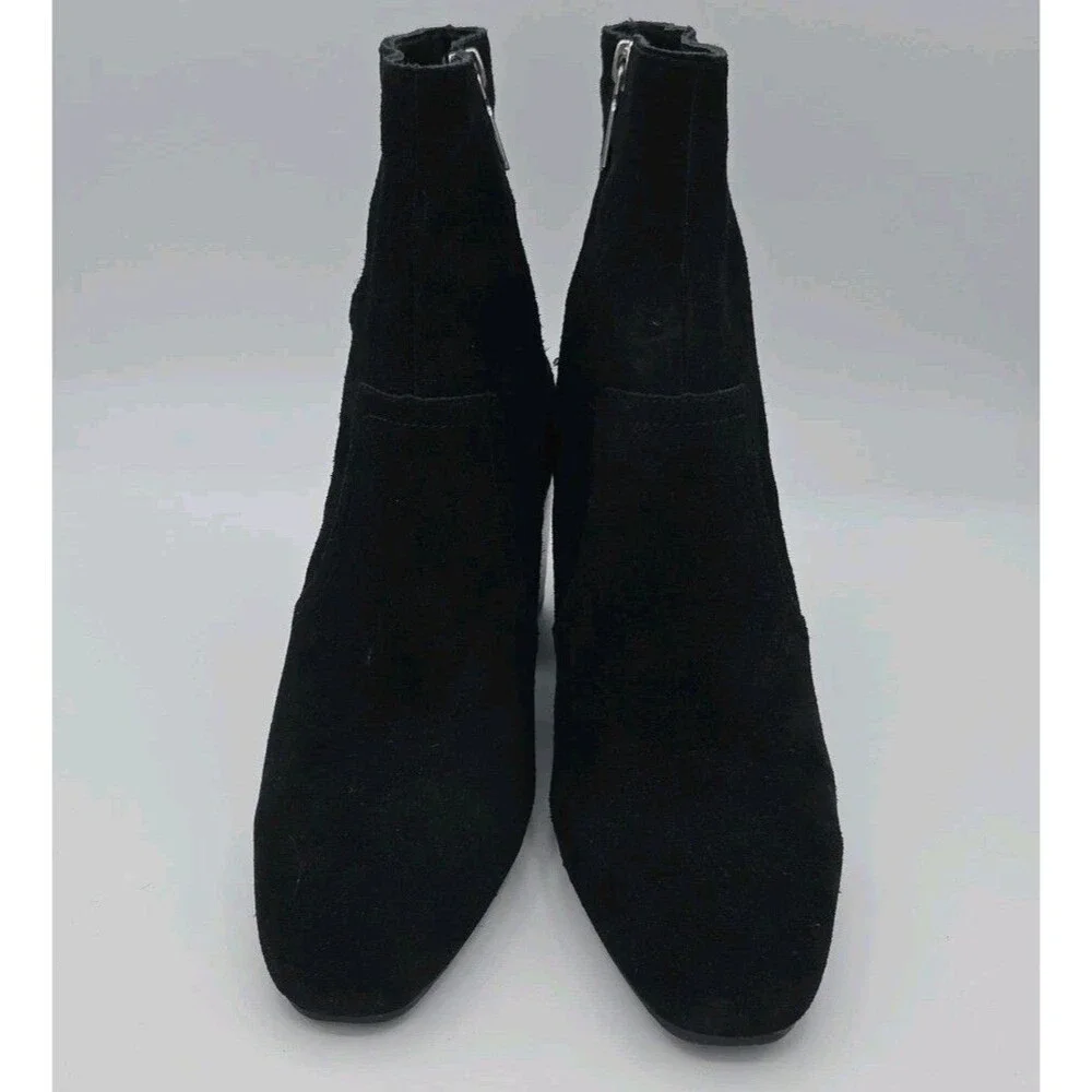 Blondo Sadie Waterproof Bootie Woman Black Suede Ankle Block Heel Boots Size 9